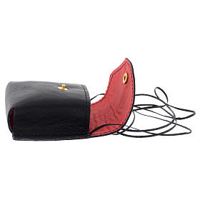 Pyx holder case in real leather, 7x7.5 cm, black s3