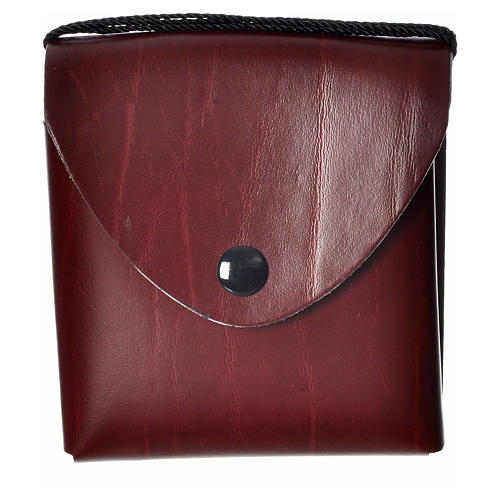 Pyx case in leather, 10 cm, burgundy 4