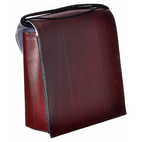 Pyx case in leather, 10 cm, burgundy 5
