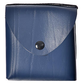 Pyx case in leather, 10 cm, blue