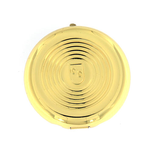 Pyx in metal with aluminum plate finished in gold 5 cm 3