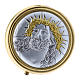 Pyx Ecce Homo in metal with aluminum plate finished in gold 5 cm s1