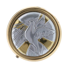 Holy Spirit Dove Pyx in metal with aluminum plate 5 cm