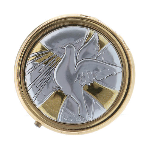 Holy Spirit Dove Pyx in metal with aluminium plate 5 cm 1