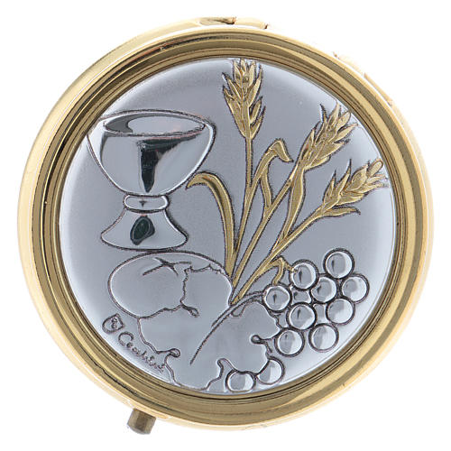 Wheat Ear, Chalice, and Grapes Pyx in metal with aluminum plate 5 cm 1