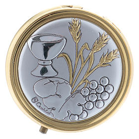 Wheat Ear, Chalice, and Grapes Pyx in metal with aluminium plate 5 cm