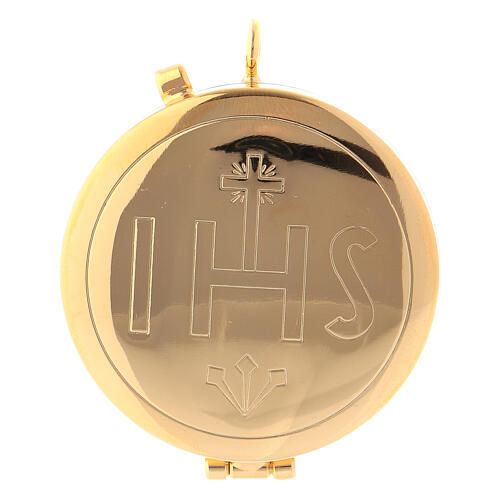 Mini Brass Pyx with IHS engraving 1