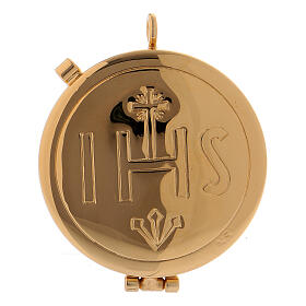 Bag with brass case IHS in black leather diam. 5.5 cm s3