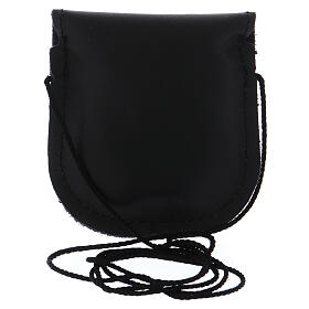 Bag with brass case IHS in black leather diam. 5.5 cm s5