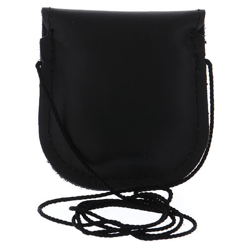 Bag with brass case IHS in black leather diam. 5.5 cm 5