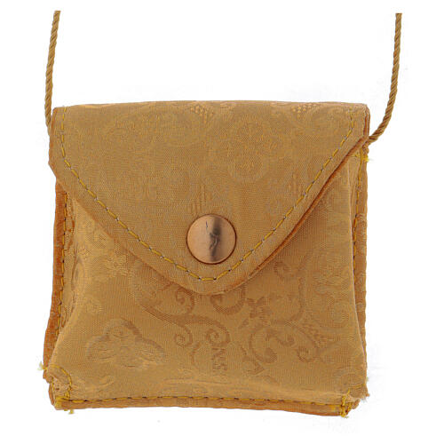 Bag with brass case IHS in yellow satin diam. 5 cm 1