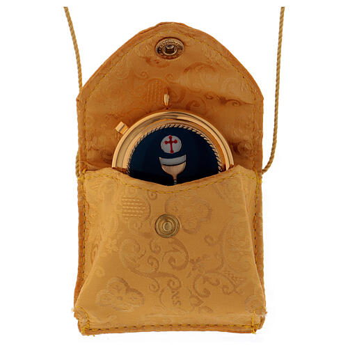 Bag with brass case IHS in yellow satin diam. 5 cm 2