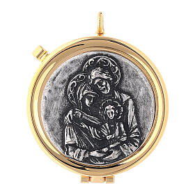 Pyx with embossed Holy Family decoration 2 in diameter