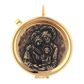 Eucharist case with Holy Family bronze relief