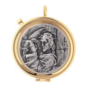 Relicario Cristo Crucis placa relieve plata