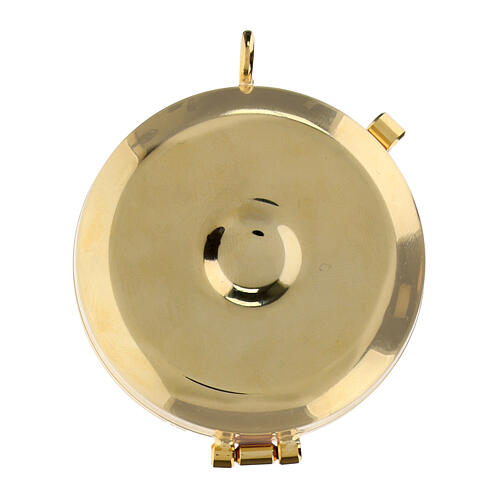 Teca Eucaristica calice e uva ottone dorato 24k  3