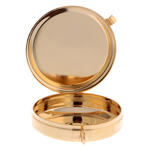 Gold plated brass pyx with chalice and grapes 2