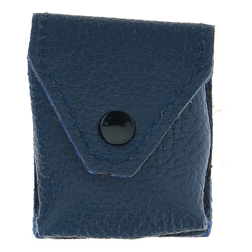 Pouch for Eucharist case in blue leather 4
