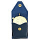 Pouch for Eucharist case in blue leather s1