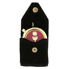 Pouch for Eucharist case in black suede