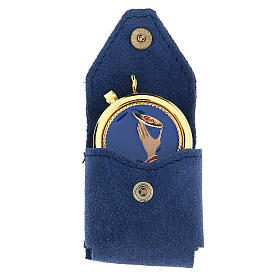 Pouch for Eucharist case in blue suede