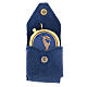 Pouch for Eucharist case in blue suede s1