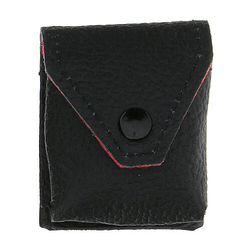 Pouch for Eucharist case in black leather, with engraved case 4