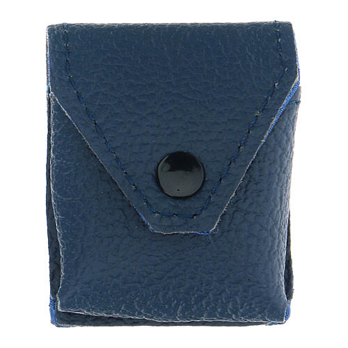 Pouch for Eucharist case in blue leather, with engraved case 4