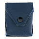 Pouch for Eucharist case in blue leather, with engraved case s4