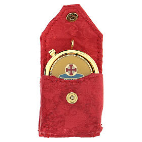 Pouch for Eucharist case in red jacquard fabric