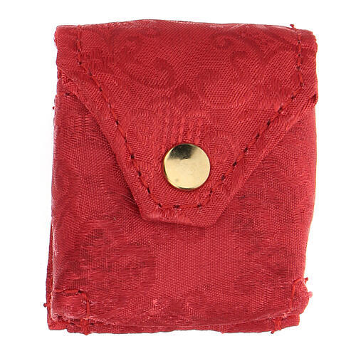 Pouch for Eucharist case in red jacquard fabric 4
