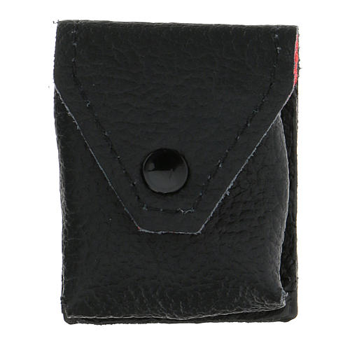 Estuche para viático cuero negro interior rojo 4