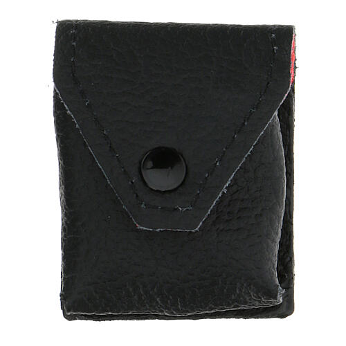 Black leather pyx burse with red lining 4
