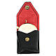 Black leather pyx burse with red lining s1