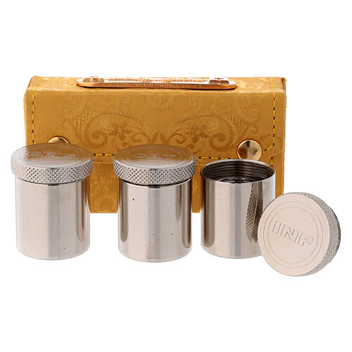 Estojo com Óleos Santos jacquard ouro três vasos 2