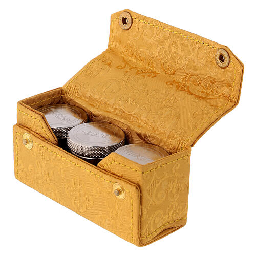 Estojo com Óleos Santos jacquard ouro três vasos 4