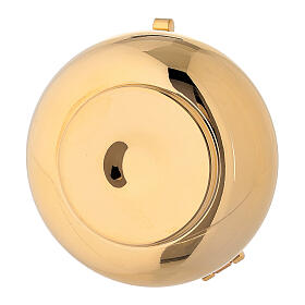 Enamelled gold plated pyx with cross and red burse s5