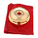 Gold plated pyx with red stone and red burse s4