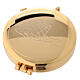 Pyx in gold plated brass with engraved bread and fish 5.3 cm s1