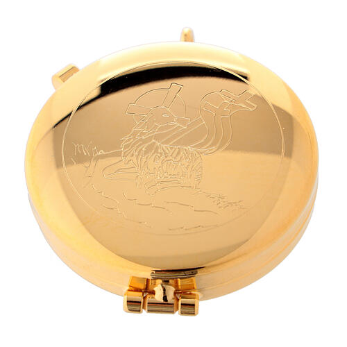 Gold plated pyx with engraved Lamb of God 2 in 1