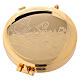 Pyx in gold plate brass with engraved Last Supper 5.3 cm s1