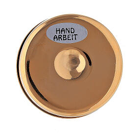 Host box with cross and rays diameter 5 cm in gold plated brass s4