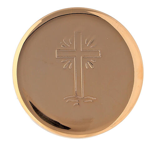 Custodia Per Ostie Palais Du Rosaire - Dorata Con Calice 4,5 Cm - Alluminio - Articolo Religioso Da Lourdes