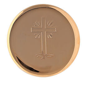Gold plate pyx with rays in brass diameter 2 in