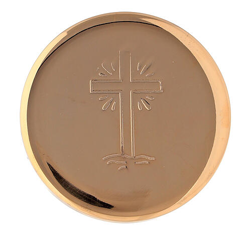 Gold plate pyx with rays in brass diameter 2 in 1
