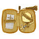 Estojo dourado Nossa Senhora de Guadalupe com caixa de hóstias 5 cm s2