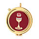Red satin burse with 5 cm pyx, purificator and cross s2