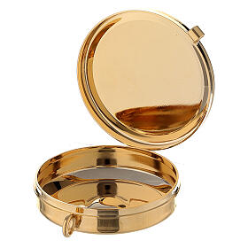 Blue satin burse with 2 in pyx in 24k gold plated brass s4