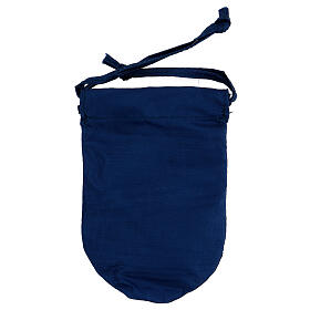 Blue satin burse with 2 in pyx in 24k gold plated brass s6