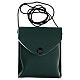 Estuche para viático color verde de verdadero cuero con cuerda y relicario d. 7,5 cm s6